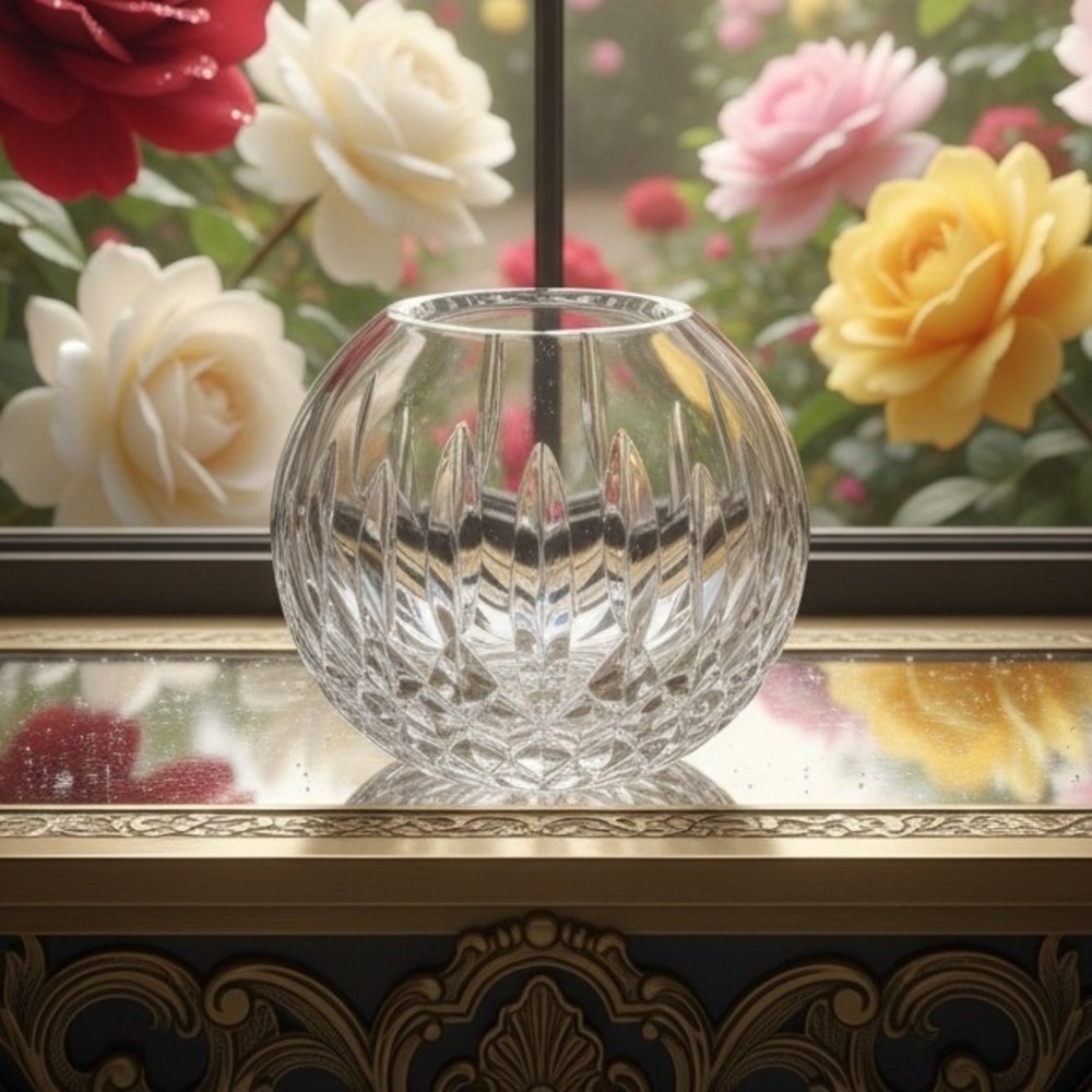 Vintage WATERFORD Crystal Lismore Rose Bowl Vase Signed